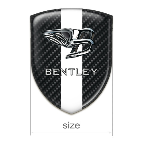 Bentley Emblem Badge Logo Black Fibers White Band Style 