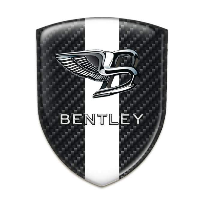 Bentley Emblem Badge Logo Black Fibers White Band Style 