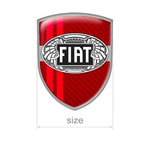 Fiat Silicone Sticker Emblem Red Carbon Old Logo