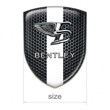Bentley Tuning Emblem Perforated Steel White Band Style 