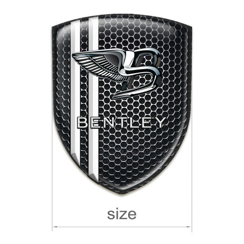 Bentley Self Adhesive Emblem Logo Perforated Steel with white Lines Edition 