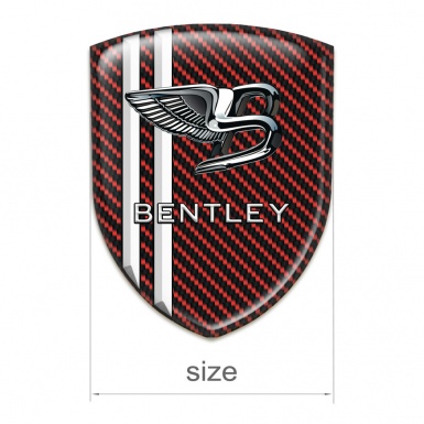 Bentley Silicone Emblem Red Carbon and White Stripes Edition 