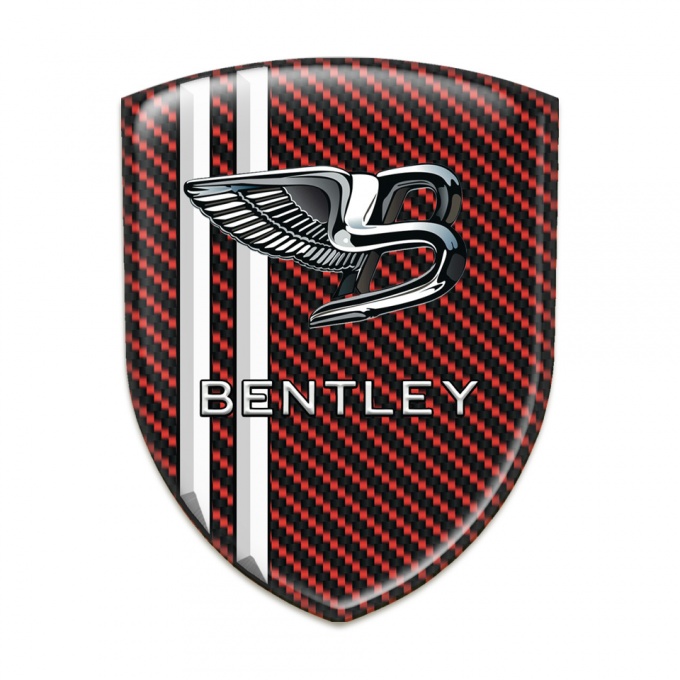 Bentley Silicone Emblem Red Carbon and White Stripes Edition 