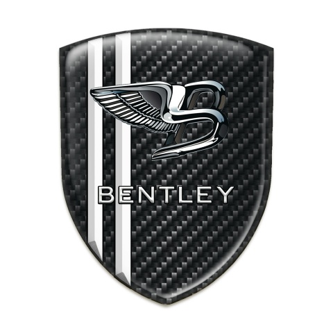 Bentley Resin Sticker Black Carbon White Stripes Edition 