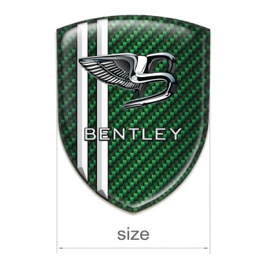 Bentley 3D Gel Emblem Green Carbon White Stripes edition 