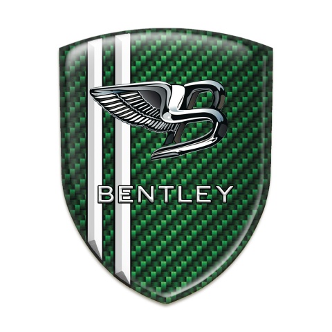 Bentley 3D Gel Emblem Green Carbon White Stripes edition 