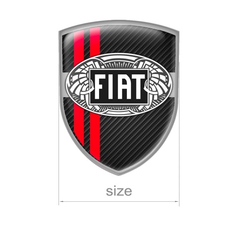 Fiat Silicone Sticker Emblem Black Carbon Old Logo