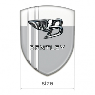 Bentley Self Adhesive Car logo Emblem Gray White base with White Lines Edition 