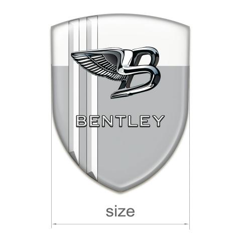 Bentley Self Adhesive Car logo Emblem Gray White base with White Lines Edition 