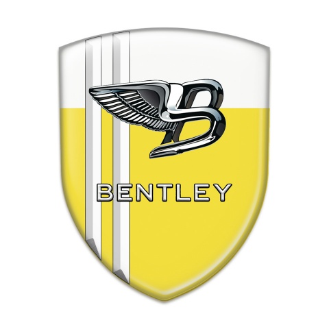 Bentley Car Interior Badge Yellow White Base with White Line Edition 