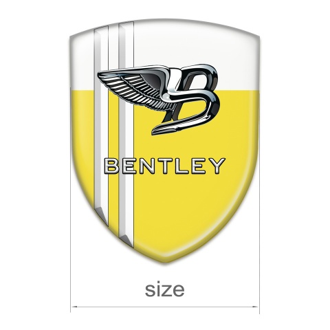 Bentley Car Interior Badge Yellow White Base with White Line Edition 