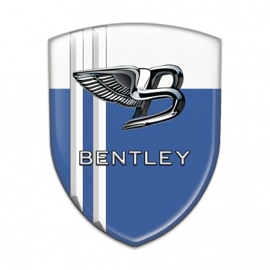 Bentley Silicone Car Decal Badge Blue White Base White Lines Style 