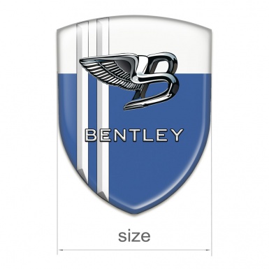 Bentley Silicone Car Decal Badge Blue White Base White Lines Style 