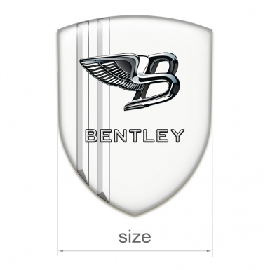 Bentley Auto Emblem White Base Nikel Effect Logo 