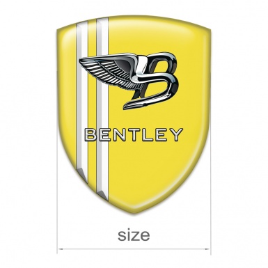 Bentley Emblem Badge Logo Yellow Base White Lines style 