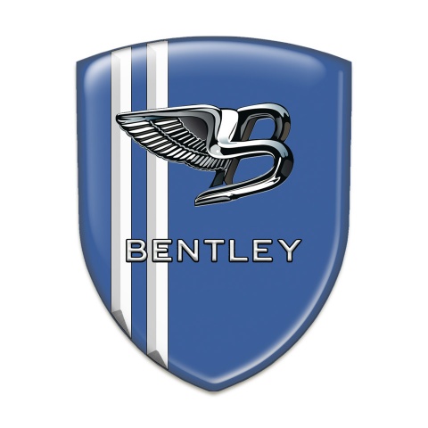 Bentley Logo Emblem Blue Base White Lines Style 