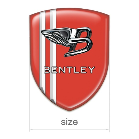 Bentley Tuning Emblem Red Base White Lines Style 