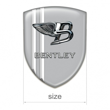 Bentley Self Adhesive Emblem Logo Gray Base White Lines 
