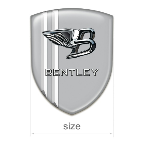 Bentley Self Adhesive Emblem Logo Gray Base White Lines 