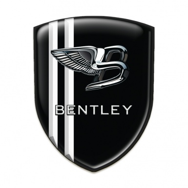 Bentley Silicone Emblem Stylish Black base White Lines style 
