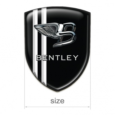 Bentley Silicone Emblem Stylish Black base White Lines style 
