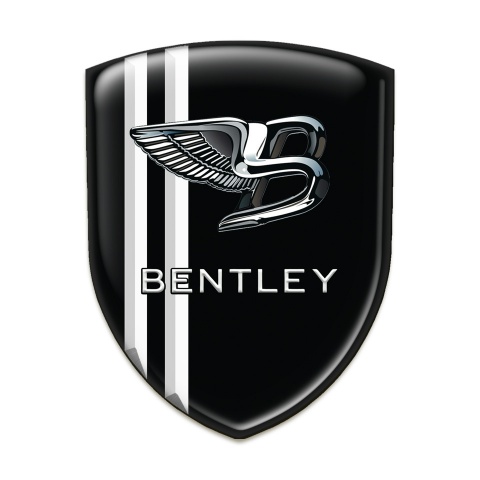 Bentley Silicone Emblem Stylish Black base White Lines style 