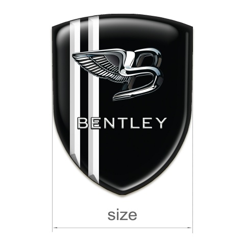 Bentley Silicone Emblem Stylish Black base White Lines style 