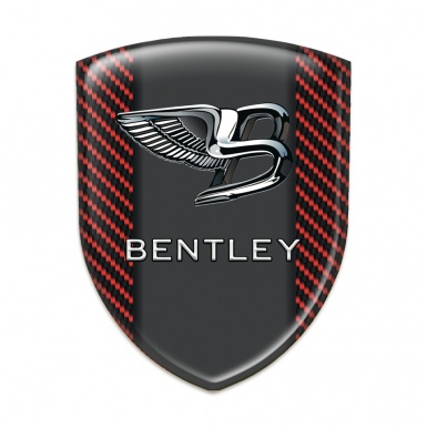 Bentley Emblem Exterior Red carbon Base Nikel Effect logo 