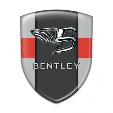 Bentley Silicone Emblem Gray Red Base Stylish Logo