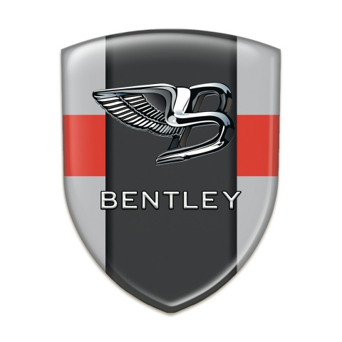 Bentley Silicone Emblem Gray Red Base Stylish Logo