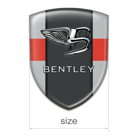 Bentley Silicone Emblem Gray Red Base Stylish Logo