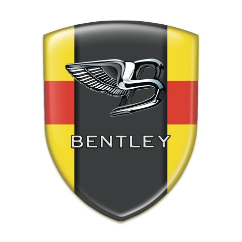 Bentley Resin Sticker Yellow Red Base Stylish Logo