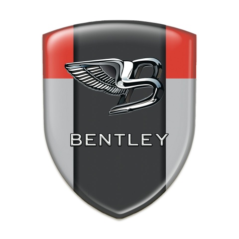 Bentley 3D Gel Emblem Gray Red Background Stylish Logo