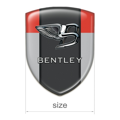 Bentley 3D Gel Emblem Gray Red Background Stylish Logo