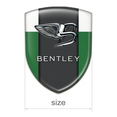 Bentley Silicone Car Decal Badge Green White Background Nikel Effect logo 