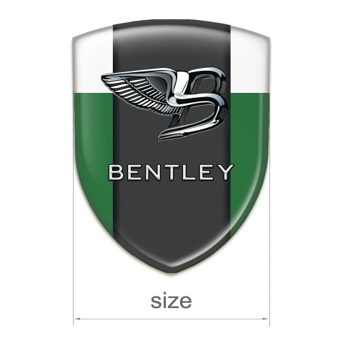Bentley Silicone Car Decal Badge Green White Background Nikel Effect logo 