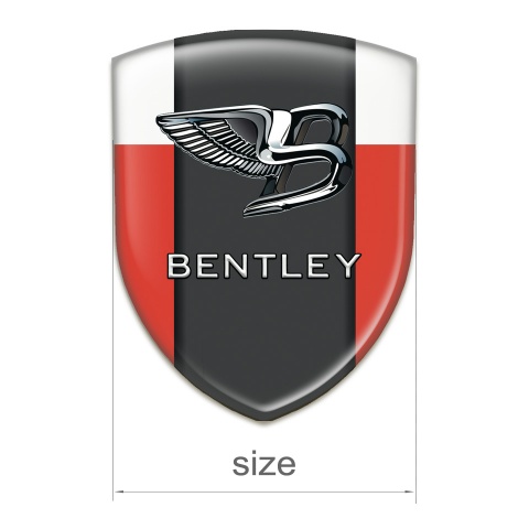 Bentley Silicone Badge Red White Background Nikel Logo effect