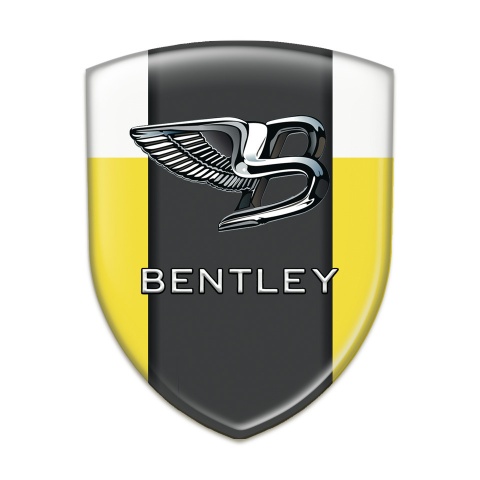 Bentley Domed Emblem Yellow White Background Stylish Logo 