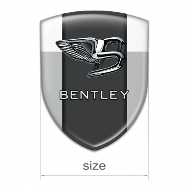 Bentley Silicone Emblem Gray White Background Nikel Logo Effect