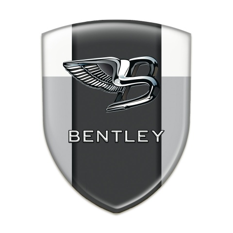 Bentley Silicone Emblem Gray White Background Nikel Logo Effect