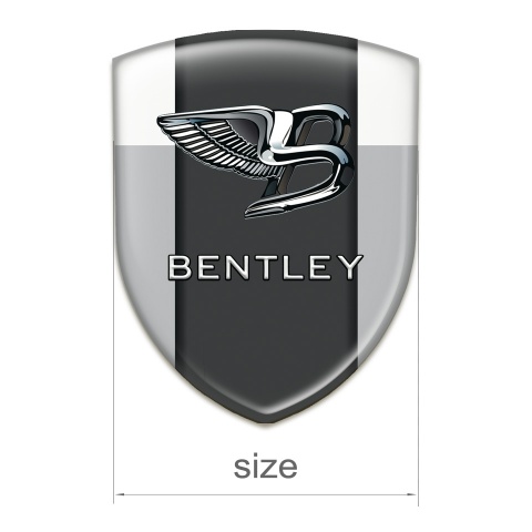 Bentley Silicone Emblem Gray White Background Nikel Logo Effect