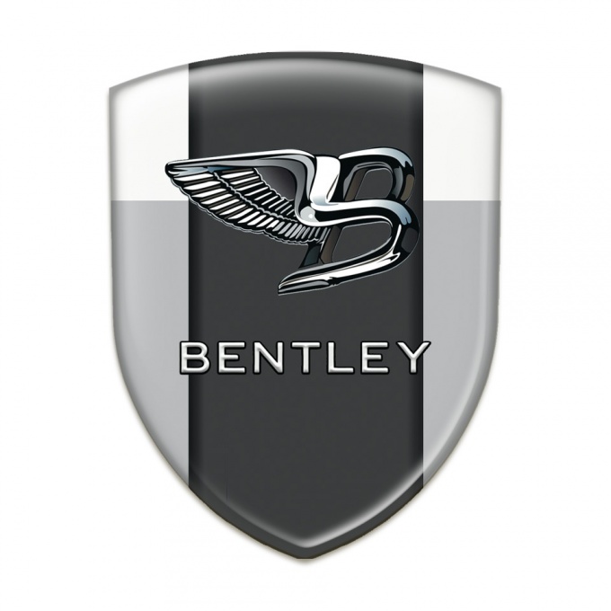 Bentley Silicone Emblem Gray White Background Nikel Logo Effect