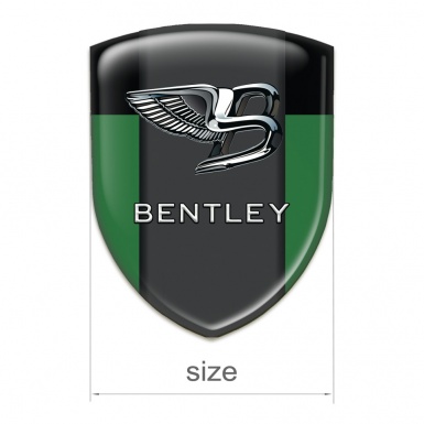 Bentley 3D Gel Emblem Green Black background Stylish Logo 