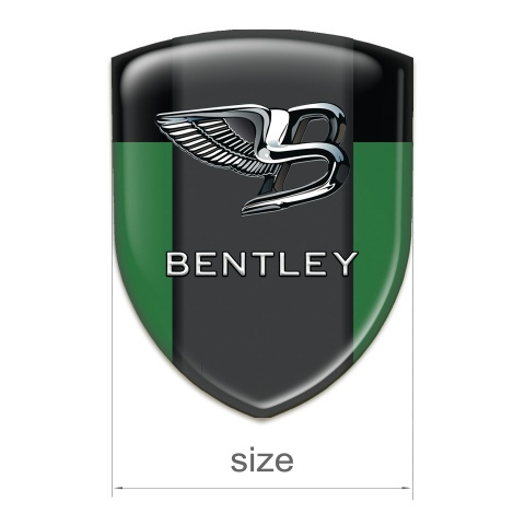 Bentley 3D Gel Emblem Green Black background Stylish Logo 