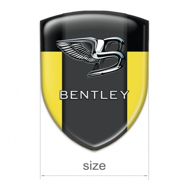 Bentley Tuning Badge Yellow Black background Nikel Logo Effect