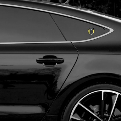 Bentley Tuning Badge Yellow Black background Nikel Logo Effect