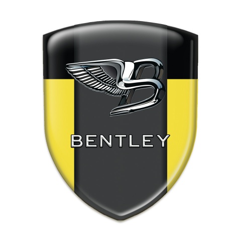 Bentley Tuning Badge Yellow Black background Nikel Logo Effect