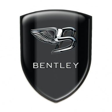 Bentley Car Interior Badge Black Background Nikel Logo 