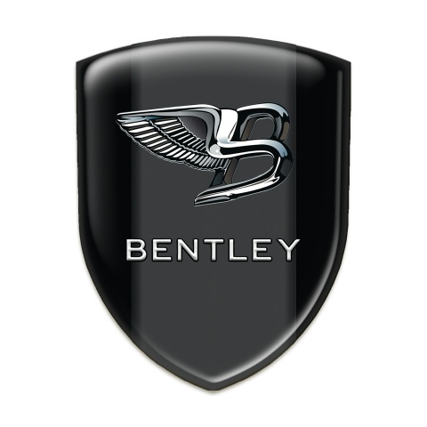 Bentley Car Interior Badge Black Background Nikel Logo 