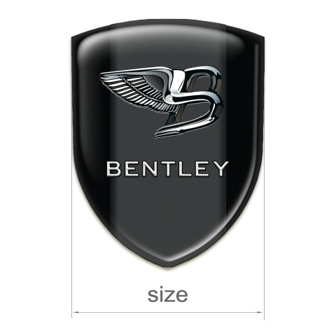 Bentley Car Interior Badge Black Background Nikel Logo 